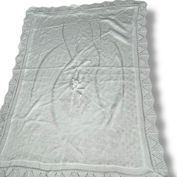 Baptism Blanket Creaciones Baby Patros Afghan Virgin Mary Christening Receiving - Picture 9 of 14